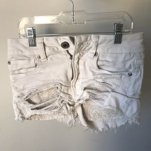 Ripped White Jean Shorts